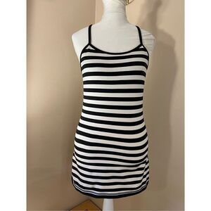 Lululemon Apex Stripe Black Angel Wing / Black Power Y Athletic Tank Top Size 6
